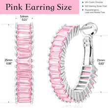 Load image into Gallery viewer, Light Pink Birthstone Hoop Earrings — October, 25mm