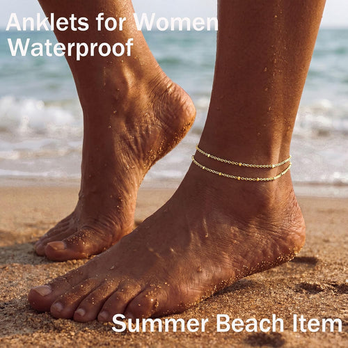 Dainty Gold Ankle Bracelets for Women – alternate view