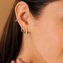 Load image into Gallery viewer, S925 Sterling Silver Cartilage Hoop Earrings — CZ Accent