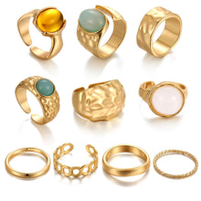 将图片加载到图库查看器，25 Pcs Gold Stackable Ring Set for Women, Chunky Knuckle Finger Midi Rings, Silver Simple Stacking Cute Rings Pack Trendy Stuff Jewelry Gift
