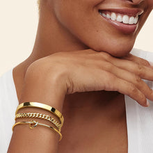 Load image into Gallery viewer, Cuban Link Bangle Cuff — Love Knot, Adjustable
