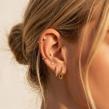 将图片加载到图库查看器，Small Gold Huggie Hoop Stud Earrings Set for Women Stack, Flat Back 316L Hypoallergenic 14K Plated Cartilage Helix Tragus Earrings for Multiple Piercings, Sleeper Earrings Cute 6 Pairs Jewelry Gifts