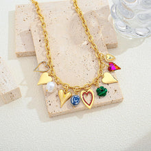 Load image into Gallery viewer, Gold Cross Charms Necklace Trendy Heart Pendant – view 4