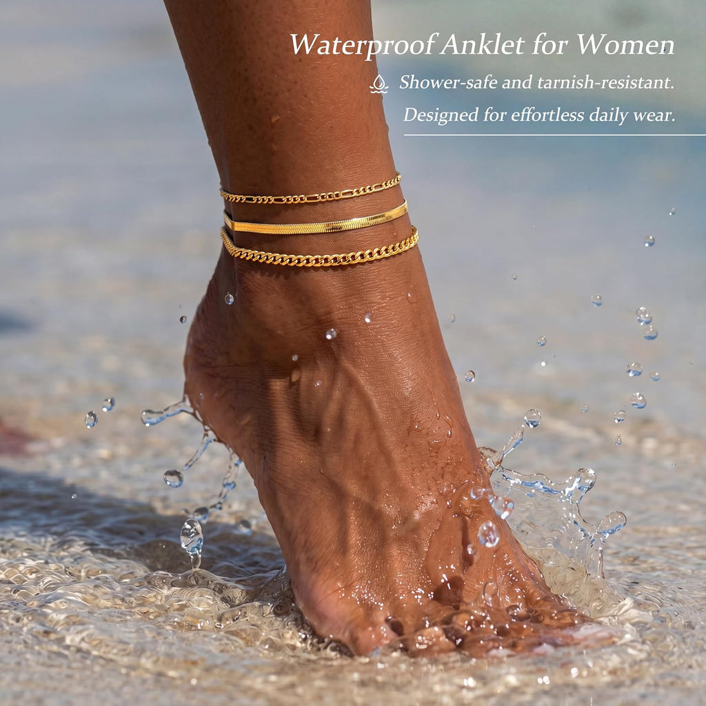 Gold Anklets for Women Waterproof – view 4