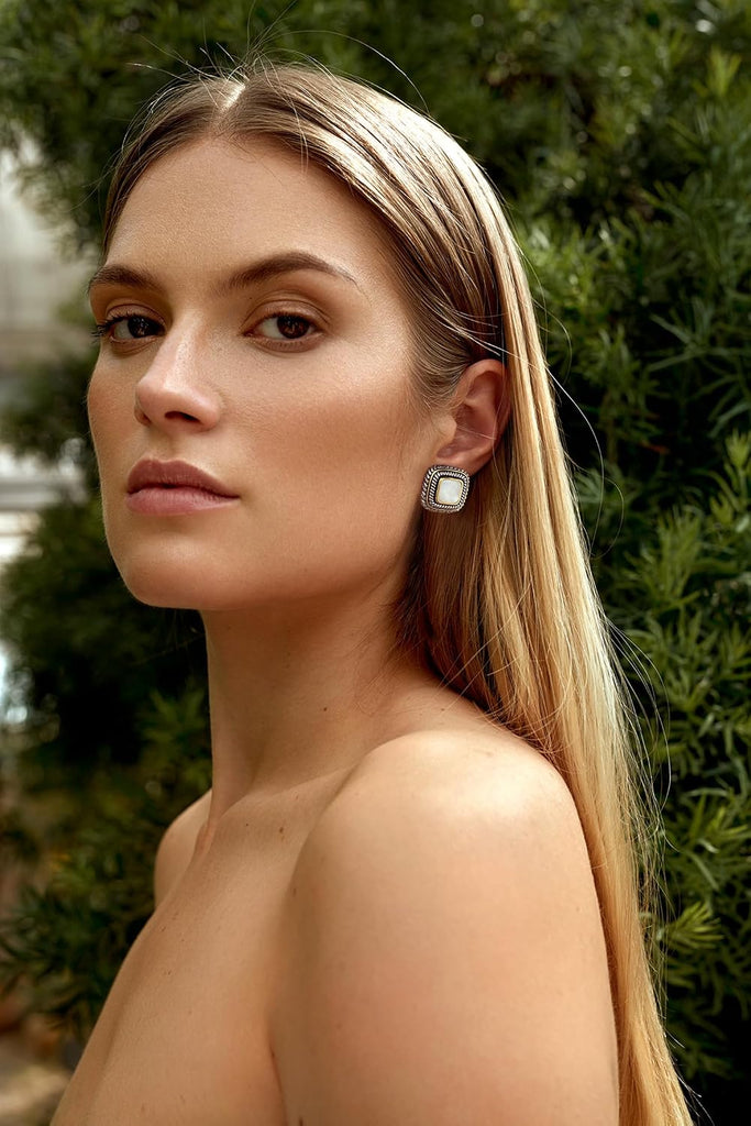 Antique Gold Clip On Hoop Earrings for Women