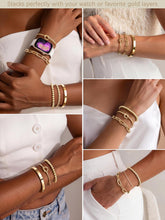 Load image into Gallery viewer, Gold Bracelets Set for Women, 14K Gold Plated, Sterling Silver – view 4