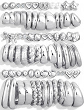 Load image into Gallery viewer, 36 Pairs Chunky Gold Hoop Earrings Set for Women, Gold Plated