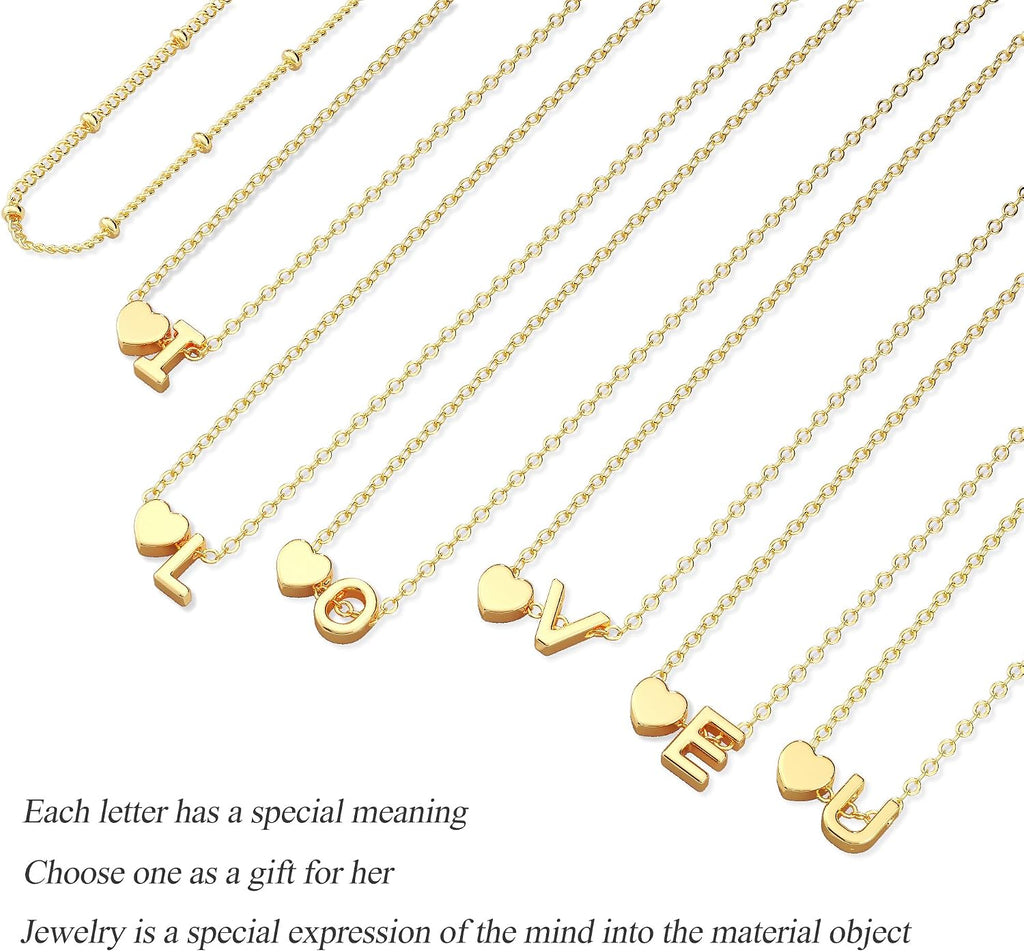 14K Gold Plated Initial Heart Bracelet Women – view 5