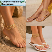 将图片加载到图库查看器，Chunky Gold Ankle Bracelets for Women – view 4