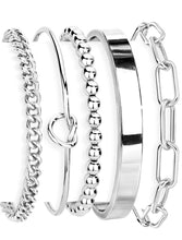 Load image into Gallery viewer, Gold Bracelets Set for Women, 14K Gold Plated, Sterling Silver – view 18