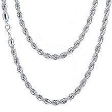 Load image into Gallery viewer, Rope Chain Necklace for Men Women, 316L Stainless Steel Twist Link Chain for Men, Gold Silver Black Tone, Hypoallergenic