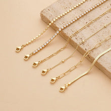 Load image into Gallery viewer, Gold Bracelets Set for Women Waterproof, Non Tarnish 14K Gold Plated Tennis Beaded Figaro Herringbone Paperclip Link Chains,