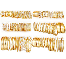 Load image into Gallery viewer, 36 Pairs Gold Hoop Earrings Set for Women, Chunky Gold Earrings Multipack, Trendy Silver Hoop Earring Pack Jewelry