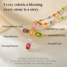 Load image into Gallery viewer, 14K Gold Plated Colorful CZ Cross Necklace for Women – alternate view