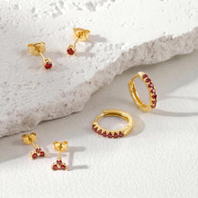 将图片加载到图库查看器，Dainty Small Gold Stud Earrings for Women, 14K Gold Plated Mini Tiny Studs Earrings Sets with S925 Sterling