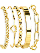 Load image into Gallery viewer, Gold Bracelets Set for Women, 14K Gold Plated, Sterling Silver – view 10