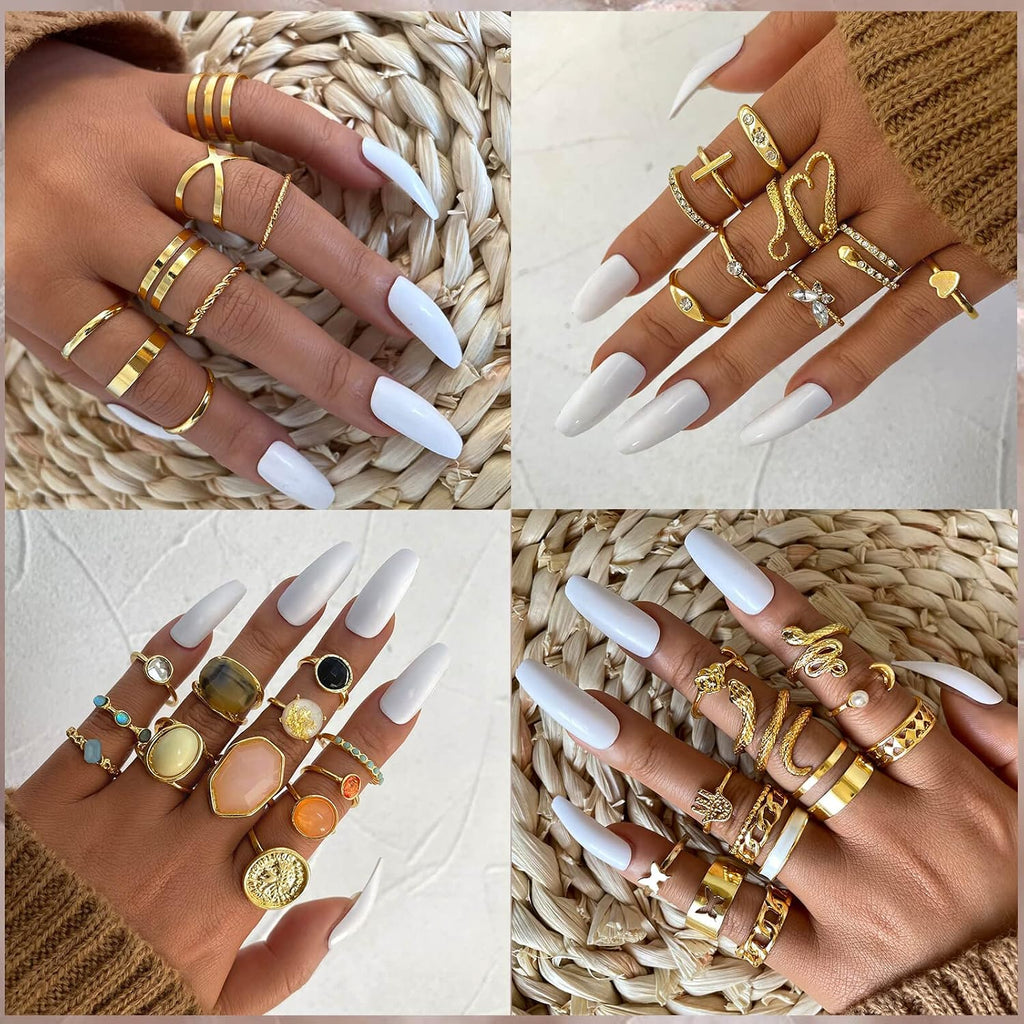 60 Pcs Gold Stacking Rings for Women, Vintage Stackable Knuckle Midi – view 6