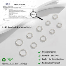 Load image into Gallery viewer, 316L Stainless Steel Hoop Earrings — Hypoallergenic Cartilage Set