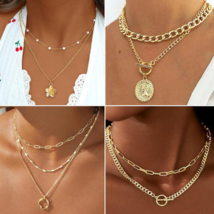 78-Piece Gold Jewelry Set — Necklaces & Bangle