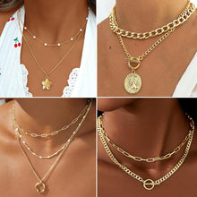 Load image into Gallery viewer, 78-Piece Gold Jewelry Set with 3 Hand Chain Bracelets