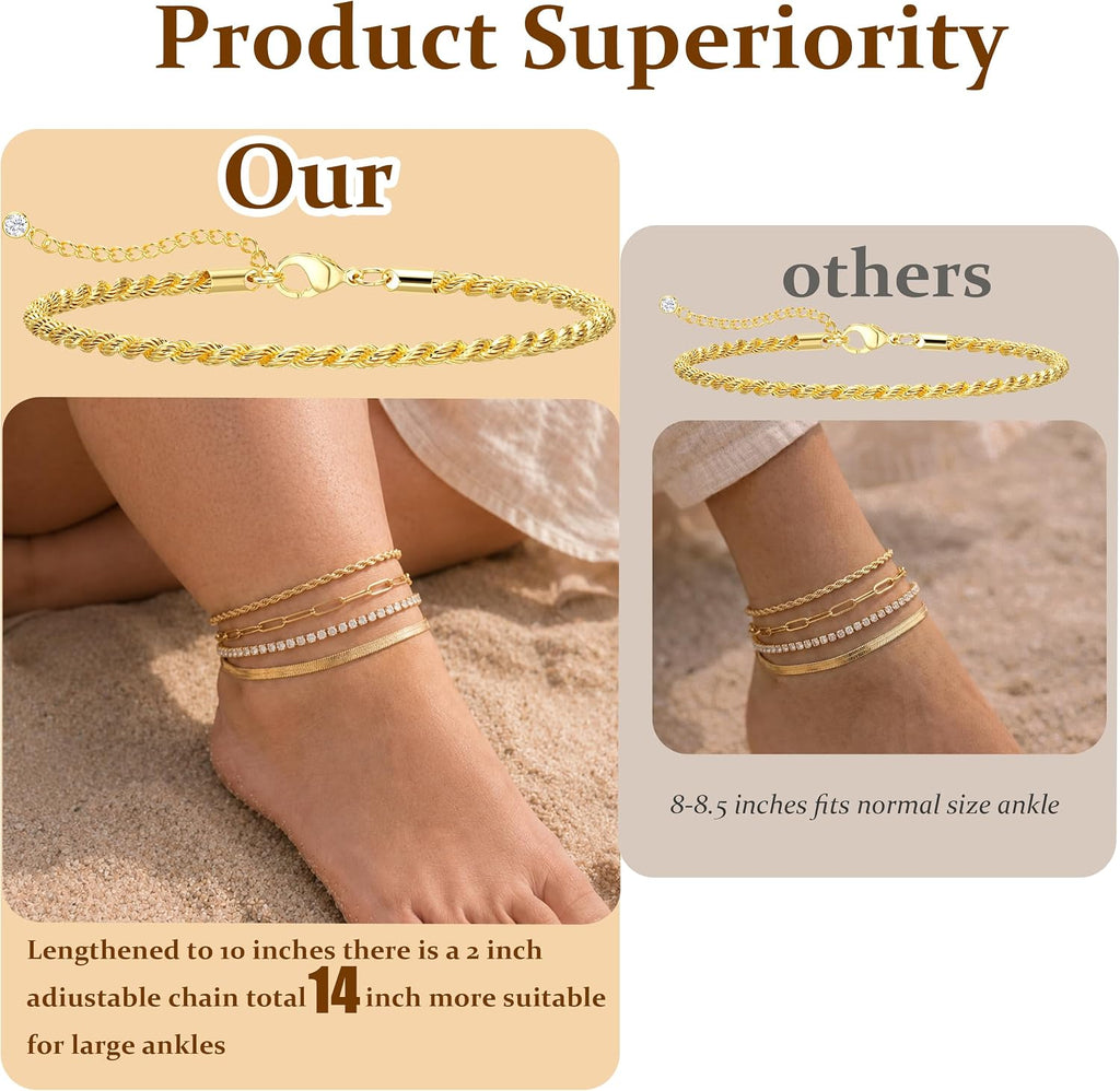 Plus Size Ankle Bracelets for Women – alternate view
