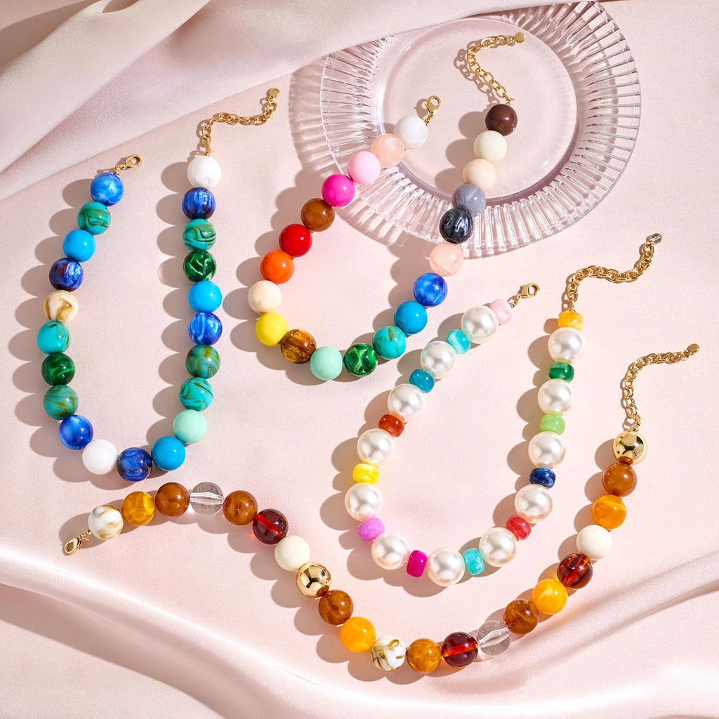 Colorful Chunky Bead Necklaces For Women – view 6