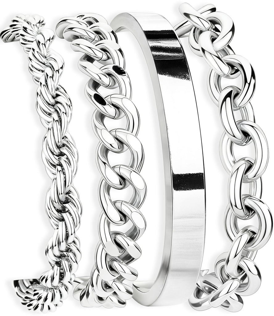 Chunky Gold Bracelet Stack — 14K Plated, Waterproof