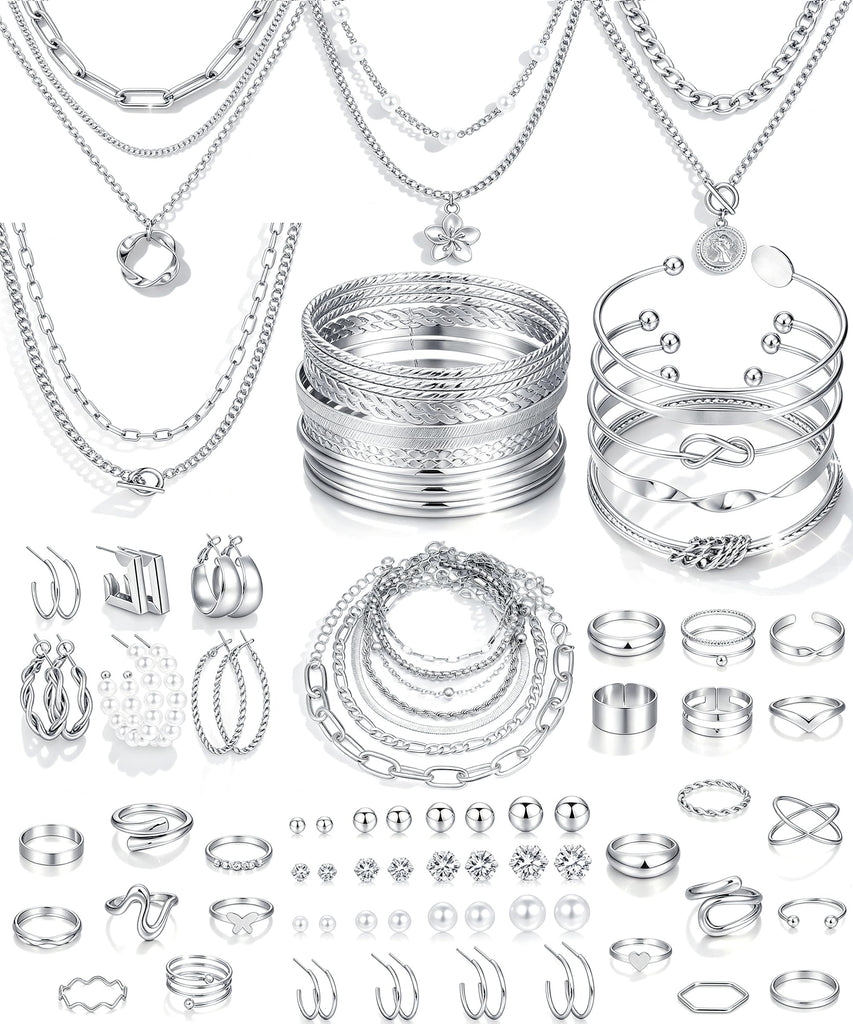 78-Piece Gold Jewelry Set — Necklaces & Bangle