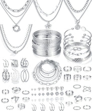 将图片加载到图库查看器，78-Piece Gold Jewelry Set — Necklaces &amp; Bangle