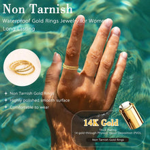 Load image into Gallery viewer, Dainty Gold Stacking Rings — Sizes 3–11, Non Tarnish