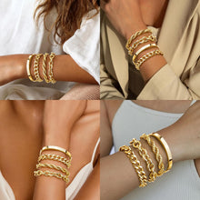 Load image into Gallery viewer, Chunky Gold Bracelet Stack — 14K Plated, Waterproof