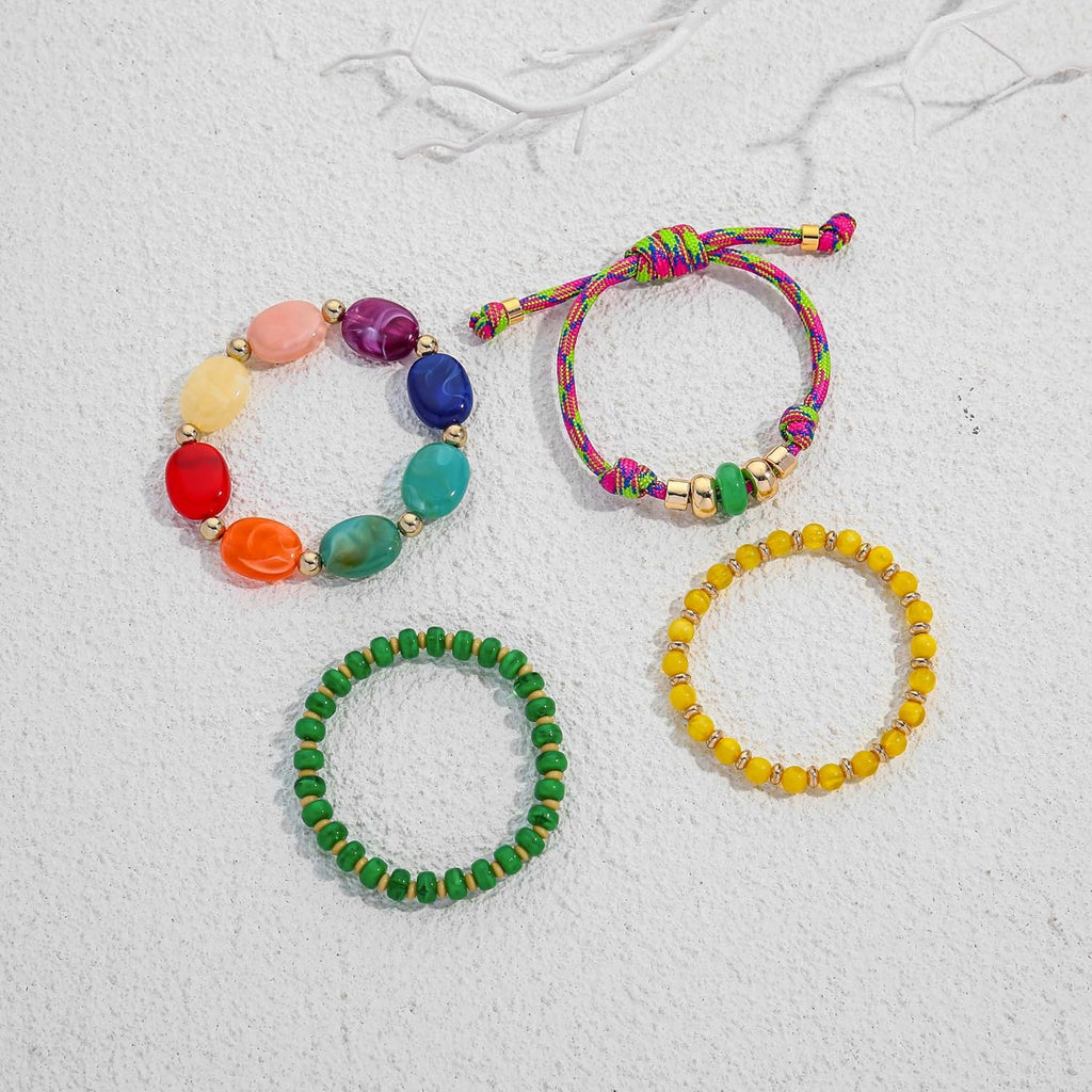 Colorful Bead Stackable Stretch bracelet sets for Women – view 5