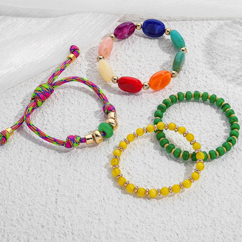 Colorful Bead Stackable Stretch bracelet sets for Women – view 4