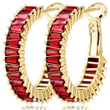 Load image into Gallery viewer, Navy Blue Birthstone Hoop Earrings — September, 25mm