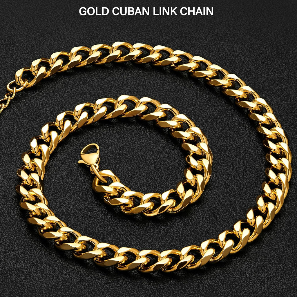 Cuban Link Chain Necklace for Women, Stainless Steel – alternate view