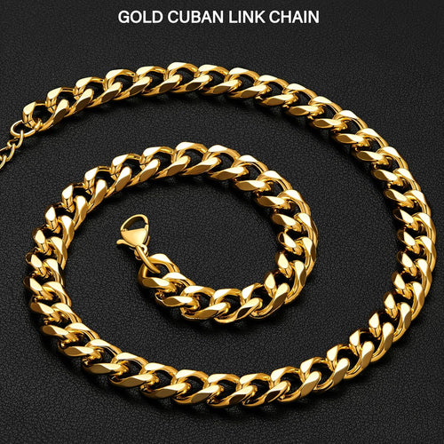 Cuban Link Chain Necklace for Women, Stainless Steel – alternate view